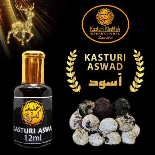 Kasturi Kijang Aswad Tulen 12ml Genuine Musk Deer Hajar Hitam Pati Wangian Original Asli