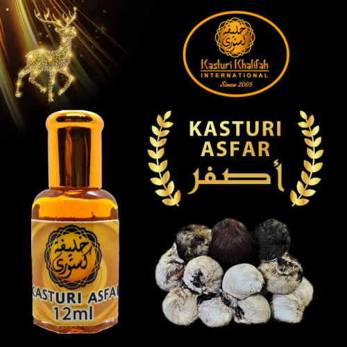 Kasturi Kijang Asfar Tulen 12ml Genuine Musk Deer Kuning Gold Pati Wangian Original Asli