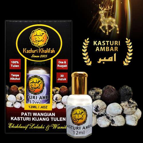 Kasturi Kijang Ambar Tulen 12ml Genuine Musk Deer Putih Susu Pati Wangian Original Asli